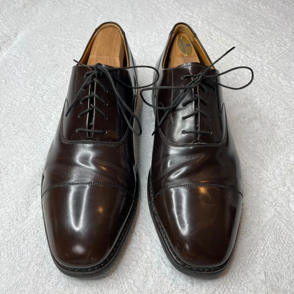 Rockport Mens Dark Brown Leather Cap Toe Oxford Dress Shoes M4827 Size 11W